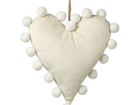 8  Pom Pom Heart Ornament: Beige Fashion