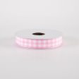 5 8  Classic Check Ribbon: Pink & White (10 Yards) For Cheap